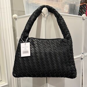 Walter Baker Black Woven Shoulder Bag